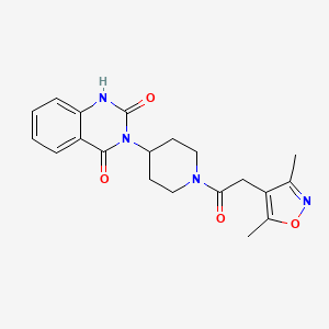 molecular formula C20H22N4O4 B2888989 3-(1-(2-(3,5-dimethylisoxazol-4-yl)acetyl)piperidin-4-yl)quinazoline-2,4(1H,3H)-dione CAS No. 2034370-95-9