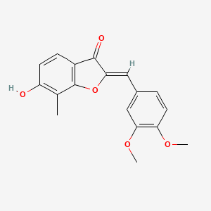 (Z)-2-(3,4-dimethoxybenzylidene)-6-hydroxy-7-methylbenzofuran-3(2H)-one