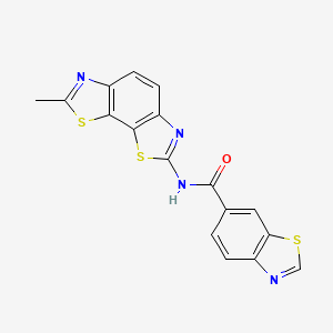 molecular formula C17H10N4OS3 B2888994 N-(7-methyl-[1,3]thiazolo[4,5-g][1,3]benzothiazol-2-yl)-1,3-benzothiazole-6-carboxamide CAS No. 681167-37-3