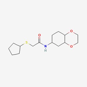 molecular formula C15H25NO3S B2889000 2-(cyclopentylthio)-N-(octahydrobenzo[b][1,4]dioxin-6-yl)acetamide CAS No. 1902921-51-0