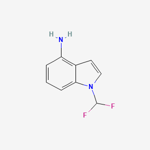 molecular formula C9H8F2N2 B2889005 1H-Indol-4-amine, 1-(difluoromethyl)- CAS No. 1429043-06-0