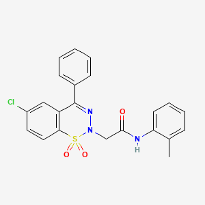 2-(6-chloro-1,1-dioxido-4-phenyl-2H-1,2,3-benzothiadiazin-2-yl)-N-(2-methylphenyl)acetamide