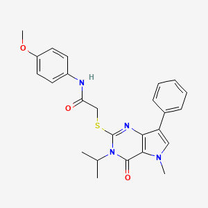 2-((3-isopropyl-5-methyl-4-oxo-7-phenyl-4,5-dihydro-3H-pyrrolo[3,2-d]pyrimidin-2-yl)thio)-N-(4-methoxyphenyl)acetamide