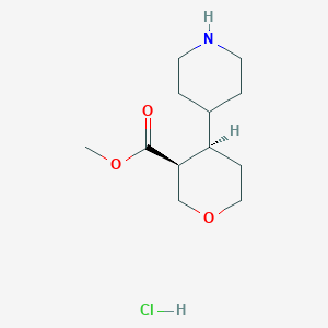 molecular formula C12H22ClNO3 B2889019 Methyl (3S,4R)-4-piperidin-4-yloxane-3-carboxylate;hydrochloride CAS No. 2287239-30-7