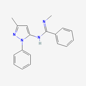 N-methyl-N'-(3-methyl-1-phenyl-1H-pyrazol-5-yl)benzenecarboximidamide