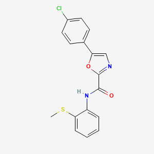 molecular formula C17H13ClN2O2S B2889026 5-(4-chlorophenyl)-N-(2-(methylthio)phenyl)oxazole-2-carboxamide CAS No. 955704-47-9