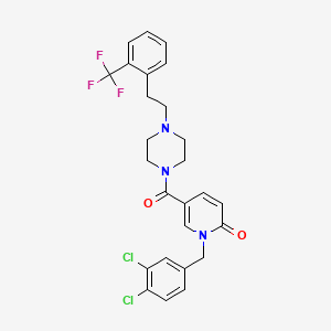 1-(3,4-dichlorobenzyl)-5-({4-[2-(trifluoromethyl)phenethyl]piperazino}carbonyl)-2(1H)-pyridinone