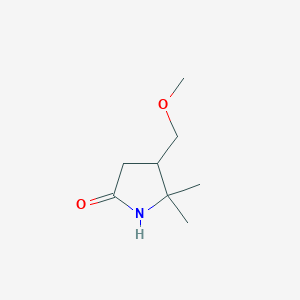 molecular formula C8H15NO2 B2889043 4-(Methoxymethyl)-5,5-dimethylpyrrolidin-2-one CAS No. 2470436-44-1
