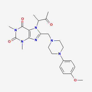 8-((4-(4-methoxyphenyl)piperazin-1-yl)methyl)-1,3-dimethyl-7-(3-oxobutan-2-yl)-1H-purine-2,6(3H,7H)-dione