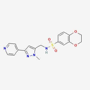 N-[(2-Methyl-5-pyridin-4-ylpyrazol-3-yl)methyl]-2,3-dihydro-1,4-benzodioxine-6-sulfonamide