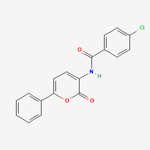 molecular formula C18H12ClNO3 B2889049 4-chloro-N-(2-oxo-6-phenyl-2H-pyran-3-yl)benzenecarboxamide CAS No. 478043-23-1