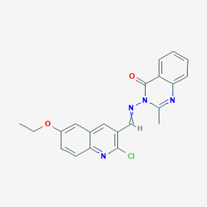 3-{[(2-Chloro-6-ethoxyquinolin-3-yl)methylidene]amino}-2-methyl-3,4-dihydroquinazolin-4-one