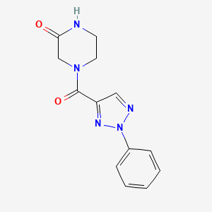 molecular formula C13H13N5O2 B2889057 4-(2-phenyl-2H-1,2,3-triazole-4-carbonyl)piperazin-2-one CAS No. 1235123-32-6
