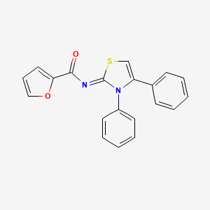 molecular formula C20H14N2O2S B2889058 (Z)-N-(3,4-diphenylthiazol-2(3H)-ylidene)furan-2-carboxamide CAS No. 313398-62-8