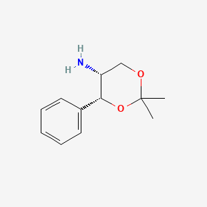 molecular formula C12H17NO2 B2889064 (4R,5R)-2,2-dimethyl-4-phenyl-1,3-dioxan-5-amine CAS No. 82863-88-5