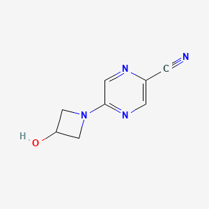 molecular formula C8H8N4O B2889072 5-(3-Hydroxyazetidin-1-yl)pyrazine-2-carbonitrile CAS No. 1343220-03-0