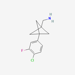 [3-(4-Chloro-3-fluorophenyl)-1-bicyclo[1.1.1]pentanyl]methanamine