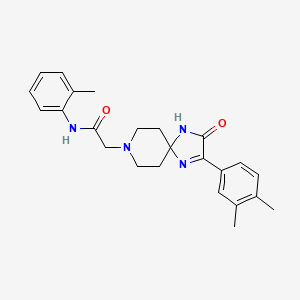 2-(2-(3,4-dimethylphenyl)-3-oxo-1,4,8-triazaspiro[4.5]dec-1-en-8-yl)-N-(o-tolyl)acetamide