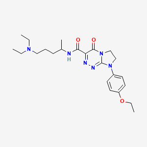 molecular formula C23H34N6O3 B2889098 N-[5-(diethylamino)pentan-2-yl]-8-(4-ethoxyphenyl)-4-oxo-4H,6H,7H,8H-imidazo[2,1-c][1,2,4]triazine-3-carboxamide CAS No. 946230-71-3