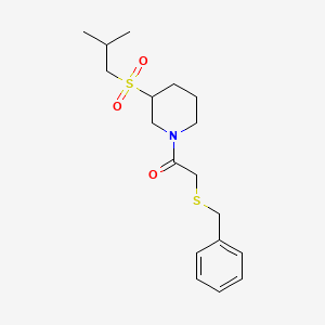 2-(Benzylsulfanyl)-1-[3-(2-methylpropanesulfonyl)piperidin-1-yl]ethan-1-one