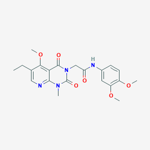 molecular formula C21H24N4O6 B2889120 N-(3,4-dimethoxyphenyl)-2-(6-ethyl-5-methoxy-1-methyl-2,4-dioxo-1,2-dihydropyrido[2,3-d]pyrimidin-3(4H)-yl)acetamide CAS No. 1005303-25-2
