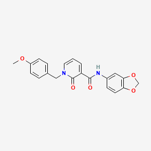 molecular formula C21H18N2O5 B2889130 N-(1,3-benzodioxol-5-yl)-1-(4-methoxybenzyl)-2-oxo-1,2-dihydro-3-pyridinecarboxamide CAS No. 400077-73-8