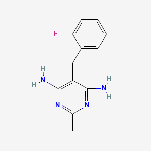 molecular formula C12H13FN4 B2889131 6-Amino-5-(2-fluorobenzyl)-2-methyl-4-pyrimidinylamine CAS No. 338965-21-2