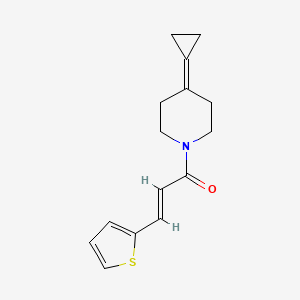 B2889138 (E)-1-(4-cyclopropylidenepiperidin-1-yl)-3-(thiophen-2-yl)prop-2-en-1-one CAS No. 2097941-38-1