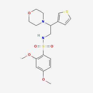 molecular formula C18H24N2O5S2 B2889140 2,4-dimethoxy-N-(2-morpholino-2-(thiophen-3-yl)ethyl)benzenesulfonamide CAS No. 946249-53-2