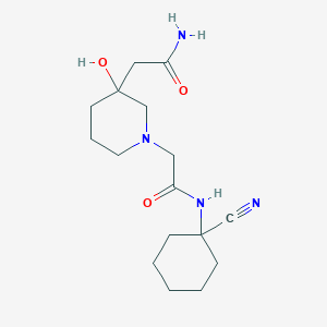 molecular formula C16H26N4O3 B2889141 2-[1-[2-[(1-Cyanocyclohexyl)amino]-2-oxoethyl]-3-hydroxypiperidin-3-yl]acetamide CAS No. 2305454-36-6
