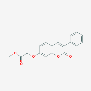 molecular formula C19H16O5 B2889143 methyl 2-[(2-oxo-3-phenyl-2H-chromen-7-yl)oxy]propanoate CAS No. 869080-79-5
