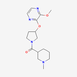 molecular formula C16H24N4O3 B2889144 (3-((3-Methoxypyrazin-2-yl)oxy)pyrrolidin-1-yl)(1-methylpiperidin-3-yl)methanone CAS No. 2034577-54-1