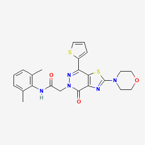 molecular formula C23H23N5O3S2 B2889147 N-(2,6-dimethylphenyl)-2-(2-morpholino-4-oxo-7-(thiophen-2-yl)thiazolo[4,5-d]pyridazin-5(4H)-yl)acetamide CAS No. 1021078-40-9