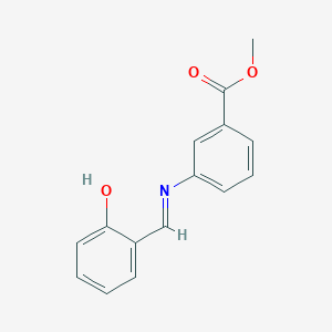 molecular formula C15H13NO3 B2889175 methyl 3-{[(1E)-(2-hydroxyphenyl)methylene]amino}benzoate CAS No. 962-46-9
