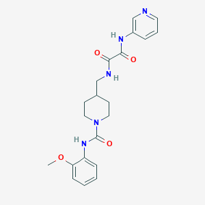 molecular formula C21H25N5O4 B2889176 N1-((1-((2-甲氧基苯基)甲酰基)哌啶-4-基)甲基)-N2-(吡啶-3-基)草酰胺 CAS No. 1234851-52-5