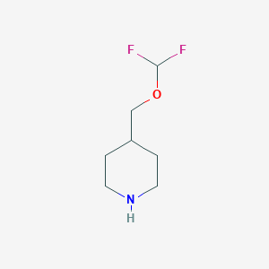 molecular formula C7H13F2NO B2889182 4-(Difluoromethoxymethyl)piperidine CAS No. 1601123-07-2