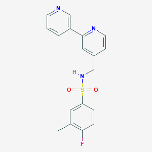 molecular formula C18H16FN3O2S B2889188 N-([2,3'-bipyridin]-4-ylmethyl)-4-fluoro-3-methylbenzenesulfonamide CAS No. 2034268-13-6