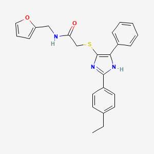 molecular formula C24H23N3O2S B2889194 2-{[2-(4-ethylphenyl)-5-phenyl-1H-imidazol-4-yl]sulfanyl}-N-[(furan-2-yl)methyl]acetamide CAS No. 901233-17-8