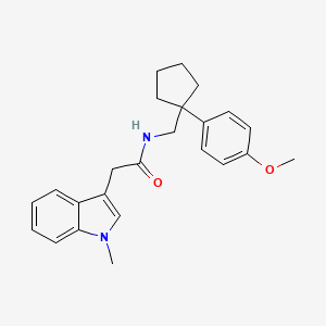 molecular formula C24H28N2O2 B2889197 N-((1-(4-methoxyphenyl)cyclopentyl)methyl)-2-(1-methyl-1H-indol-3-yl)acetamide CAS No. 1327576-38-4