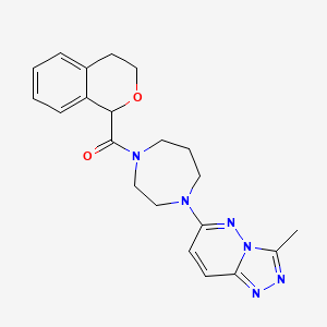 molecular formula C21H24N6O2 B2889199 1-(3,4-dihydro-1H-2-benzopyran-1-carbonyl)-4-{3-methyl-[1,2,4]triazolo[4,3-b]pyridazin-6-yl}-1,4-diazepane CAS No. 2309557-09-1