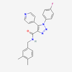molecular formula C23H20FN5O B2889213 N-[(3,4-dimethylphenyl)methyl]-1-(4-fluorophenyl)-5-(pyridin-4-yl)-1H-1,2,3-triazole-4-carboxamide CAS No. 1251691-25-4