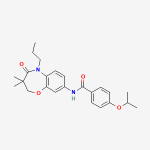 molecular formula C24H30N2O4 B2889214 N-(3,3-dimethyl-4-oxo-5-propyl-2,3,4,5-tetrahydro-1,5-benzoxazepin-8-yl)-4-(propan-2-yloxy)benzamide CAS No. 921794-85-6