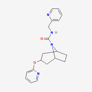 molecular formula C19H22N4O2 B2889221 N-[(pyridin-2-yl)methyl]-3-(pyridin-2-yloxy)-8-azabicyclo[3.2.1]octane-8-carboxamide CAS No. 2108482-00-2