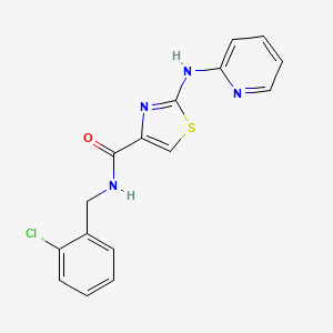 molecular formula C16H13ClN4OS B2889226 N-(2-chlorobenzyl)-2-(pyridin-2-ylamino)thiazole-4-carboxamide CAS No. 1286728-22-0