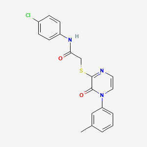 molecular formula C19H16ClN3O2S B2889228 N-(4-chlorophenyl)-2-{[4-(3-methylphenyl)-3-oxo-3,4-dihydropyrazin-2-yl]sulfanyl}acetamide CAS No. 932301-03-6