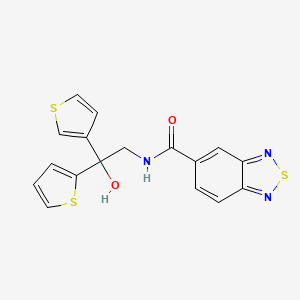 molecular formula C17H13N3O2S3 B2889229 N-[2-hydroxy-2-(thiophen-2-yl)-2-(thiophen-3-yl)ethyl]-2,1,3-benzothiadiazole-5-carboxamide CAS No. 2034236-58-1
