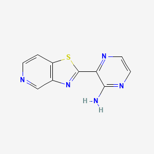 B2889257 3-([1,3]Thiazolo[4,5-c]pyridin-2-yl)pyrazin-2-amine CAS No. 1491658-55-9