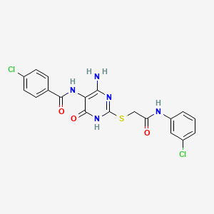 N-(4-amino-2-((2-((3-chlorophenyl)amino)-2-oxoethyl)thio)-6-oxo-1,6-dihydropyrimidin-5-yl)-4-chlorobenzamide