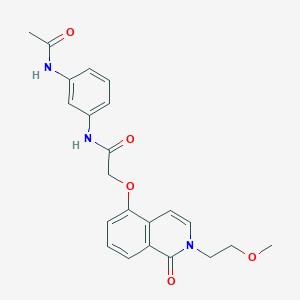 molecular formula C22H23N3O5 B2889296 N-(3-acetamidophenyl)-2-{[2-(2-methoxyethyl)-1-oxo-1,2-dihydroisoquinolin-5-yl]oxy}acetamide CAS No. 898457-33-5