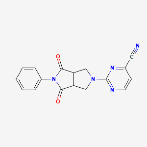 2-(4,6-Dioxo-5-phenyl-1,3,3a,6a-tetrahydropyrrolo[3,4-c]pyrrol-2-yl)pyrimidine-4-carbonitrile